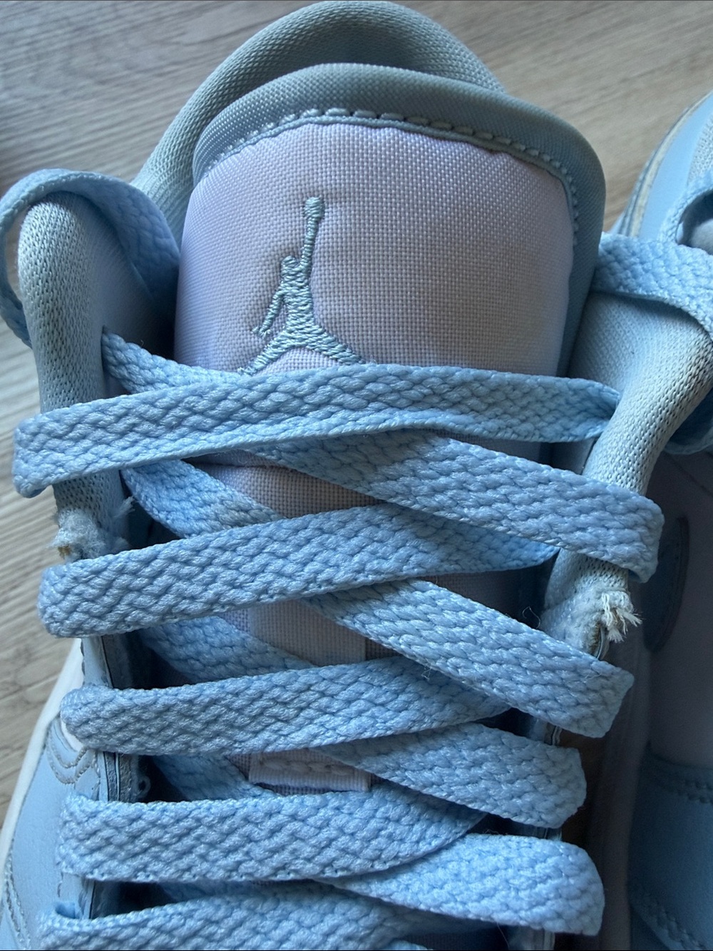 Nike Jordan Low-Top Sneakers in White and Ice Blue - Picture 6 of 12